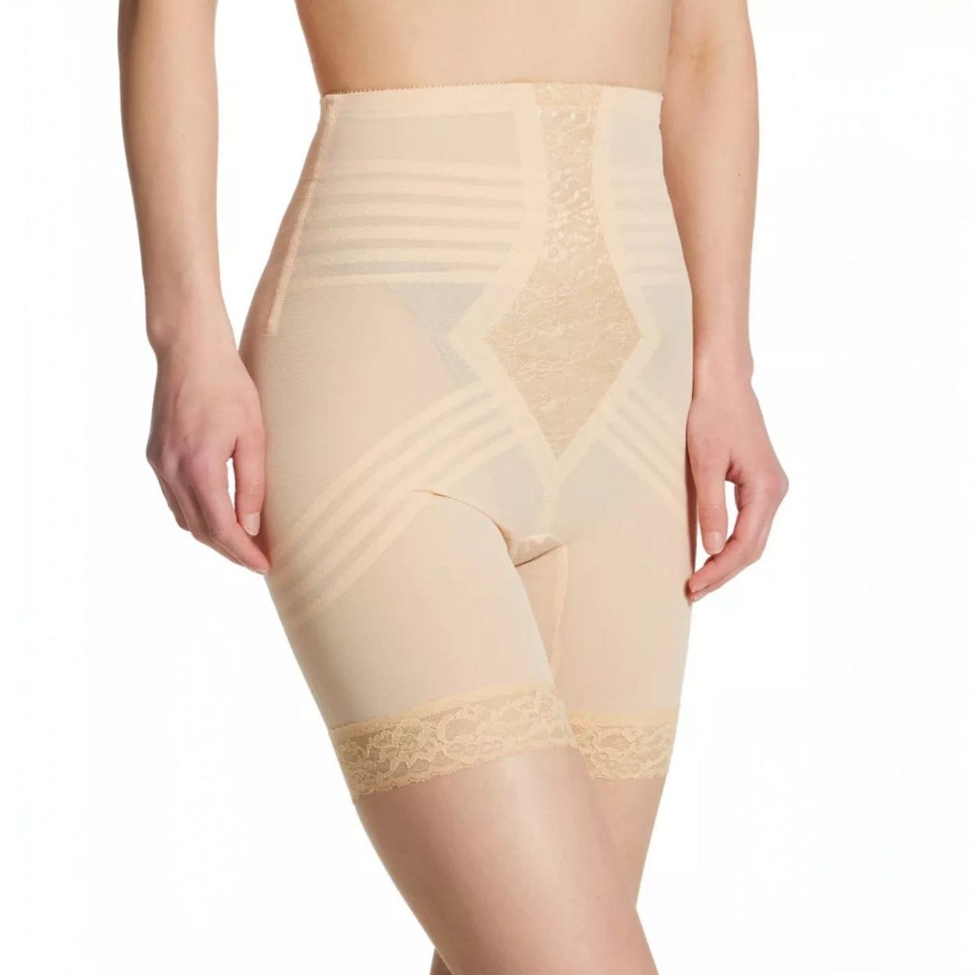 Style 6209 | Breathable High Waist Thigh Slimmer | No Roll Power Mesh Hourglass Shaper |  Firm to Extra Firm Support