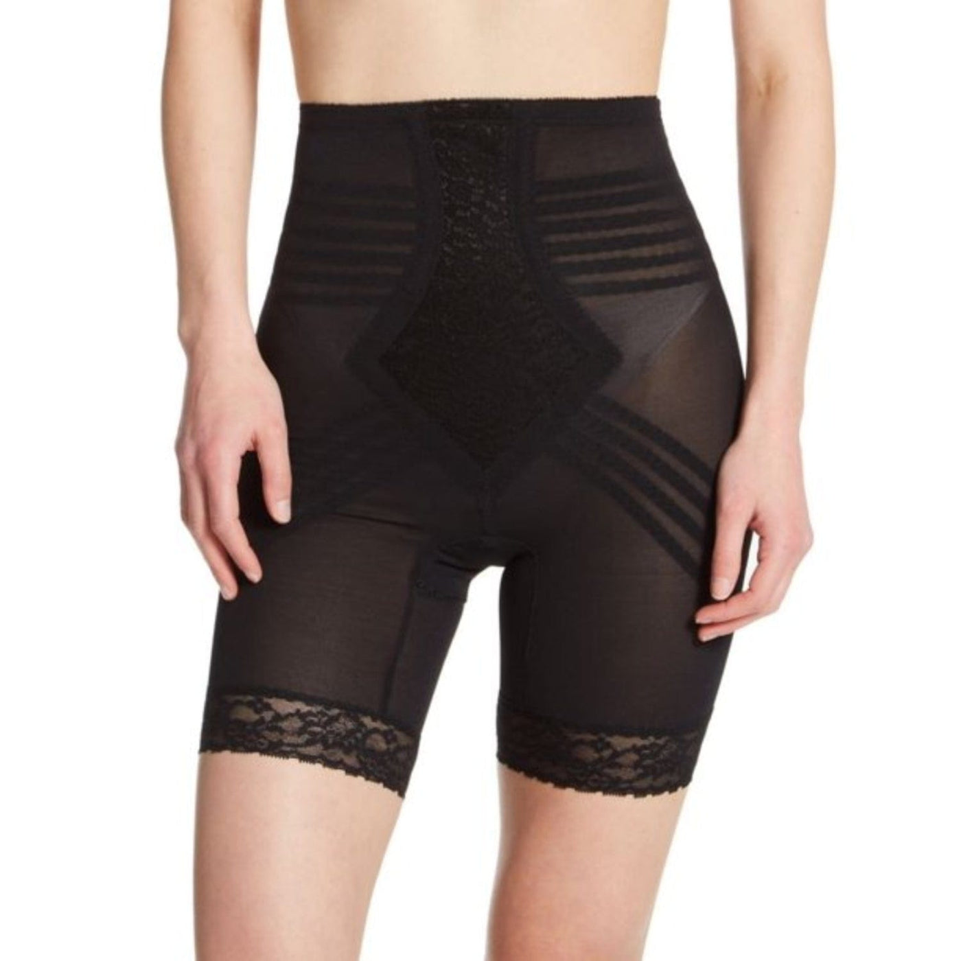 Style 6209 | Breathable High Waist Thigh Slimmer | No Roll Power Mesh Hourglass Shaper |  Firm to Extra Firm Support