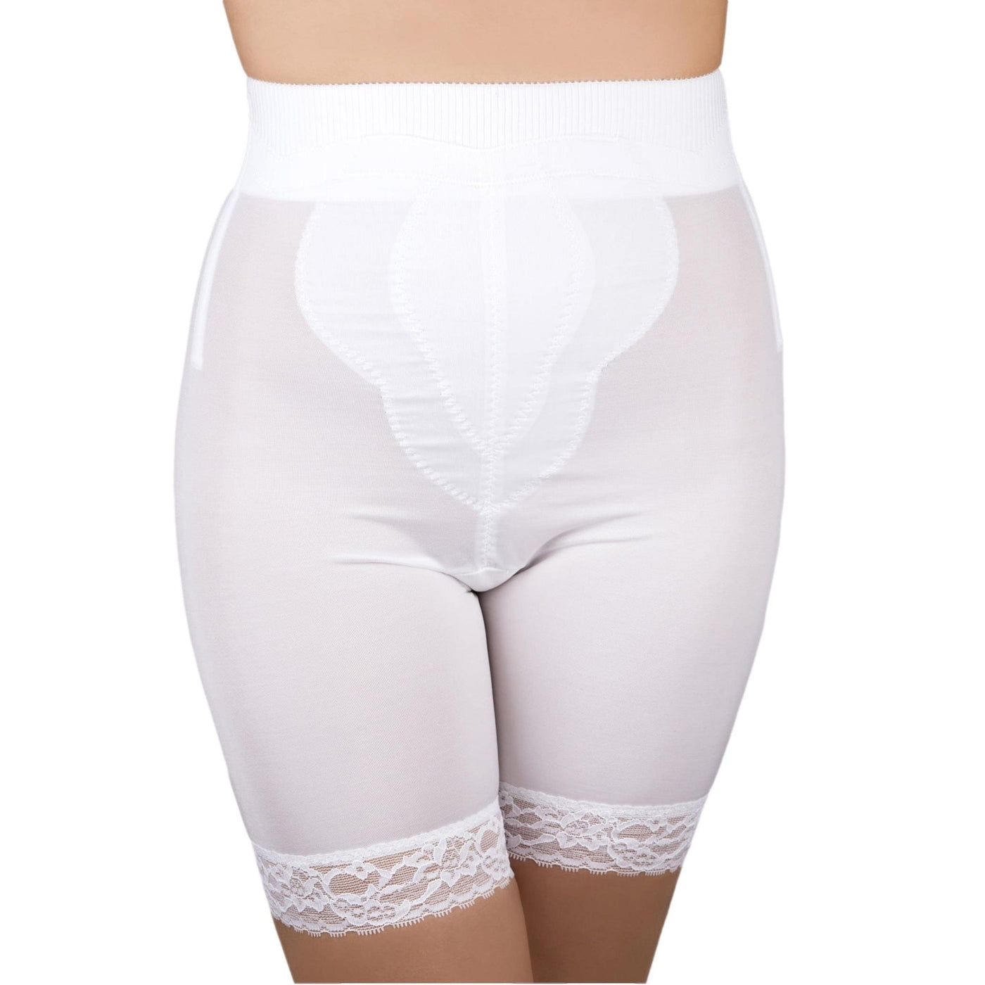 Style 6226 | High Waist Thigh Slimmer with Tulip Front Panel | Memory Compression Fabric | Medium Support