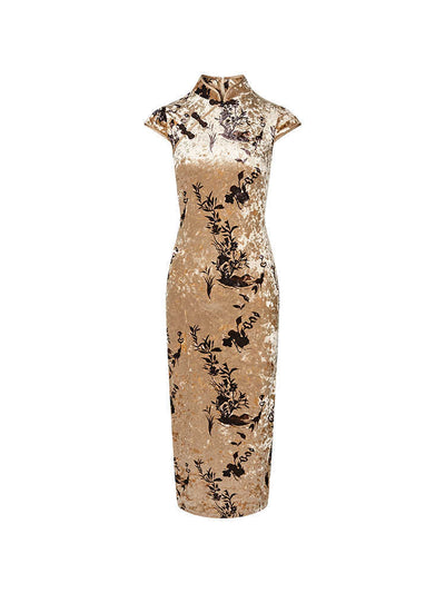 Chinese Velvet Elegant Cheongsam Dress