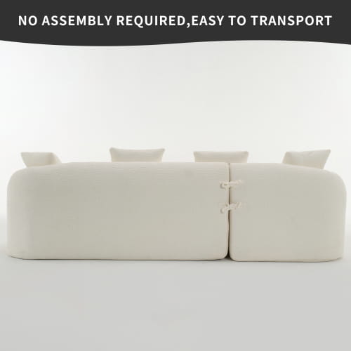 Chenille Full Compression Sofa w/ 4 Pillows