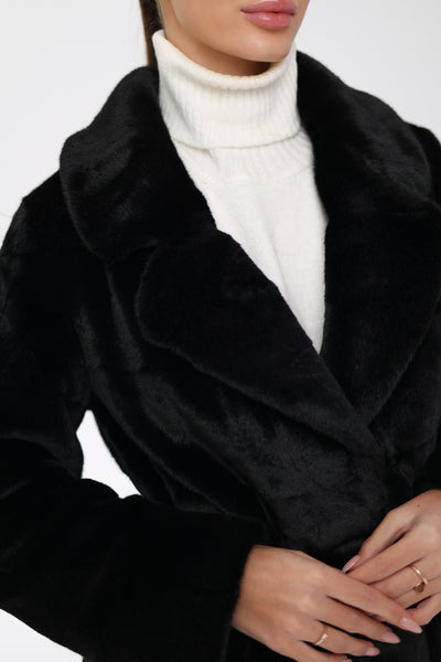 Faux Mink Effect Fur Coat