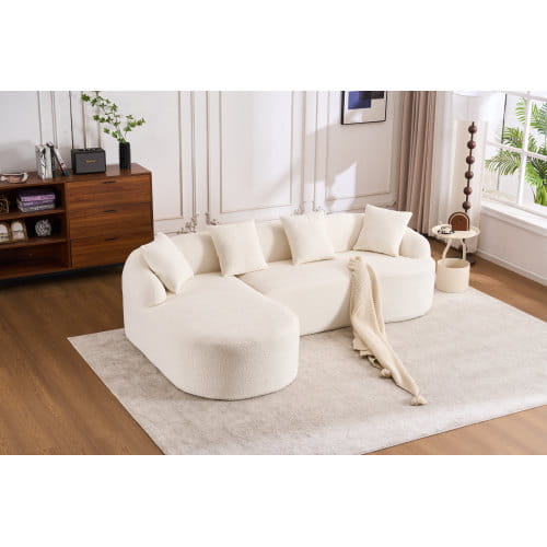 Chenille Full Compression Sofa w/ 4 Pillows
