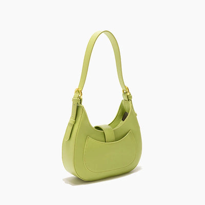 Leather Half Moon Tote Handbag