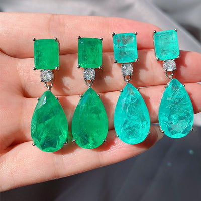 Pear-shaped Emerald Tear Dop Earrings