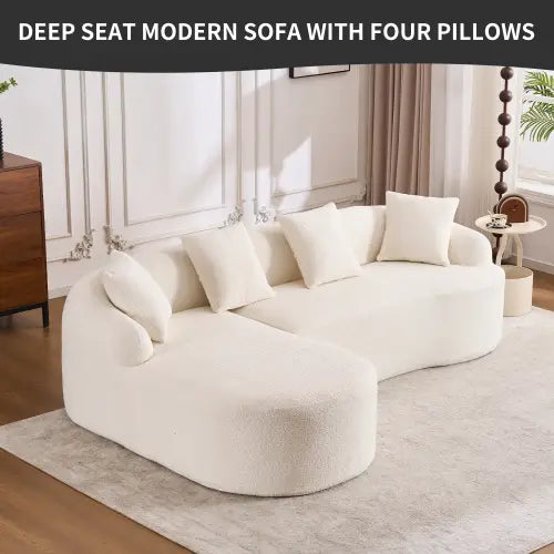Chenille Full Compression Sofa w/ 4 Pillows