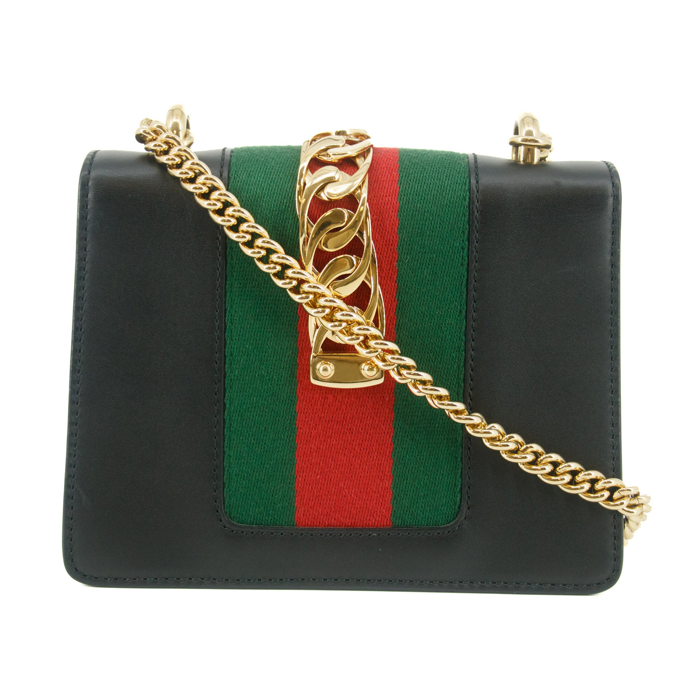 Gucci Black Sylvie  Small Chain Shoulder Bag #7691