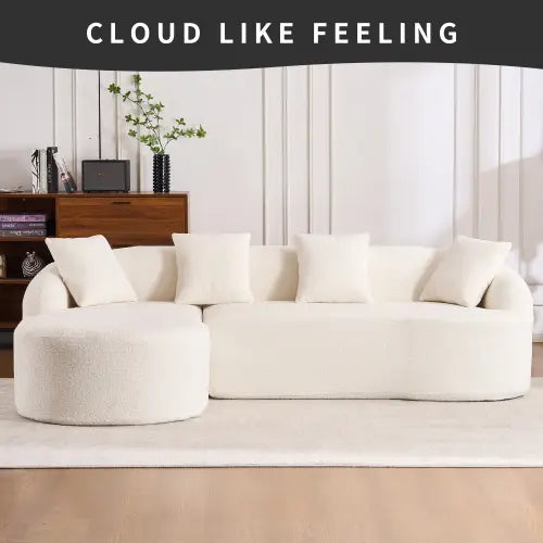 Chenille Full Compression Sofa w/ 4 Pillows