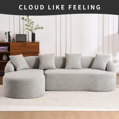 Chenille Full Compression Sofa w/ 4 Pillows