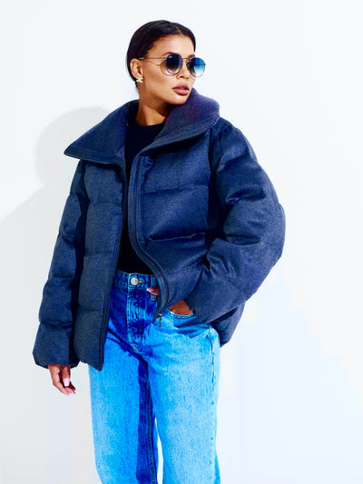 Australian Wool Silk Blend Down Fill Coat