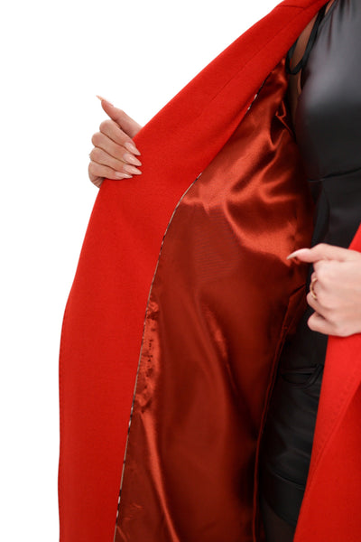 Chester Premium  Wool Cashmere Coat in Sicily Red