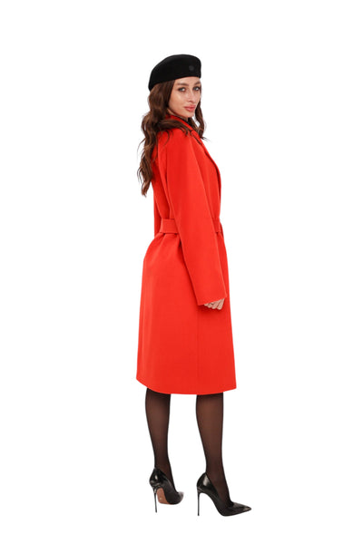 Chester Premium  Wool Cashmere Coat in Sicily Red