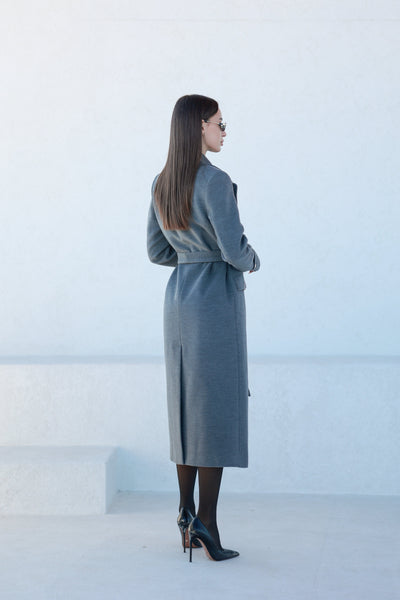Alaska Classic Cashmere Blend Overcoat in Grey