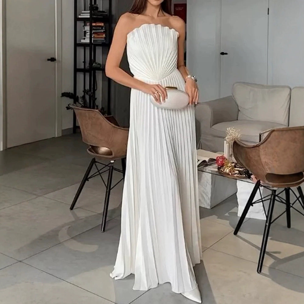 Elegant Swing Party Pleated Jumpsuit