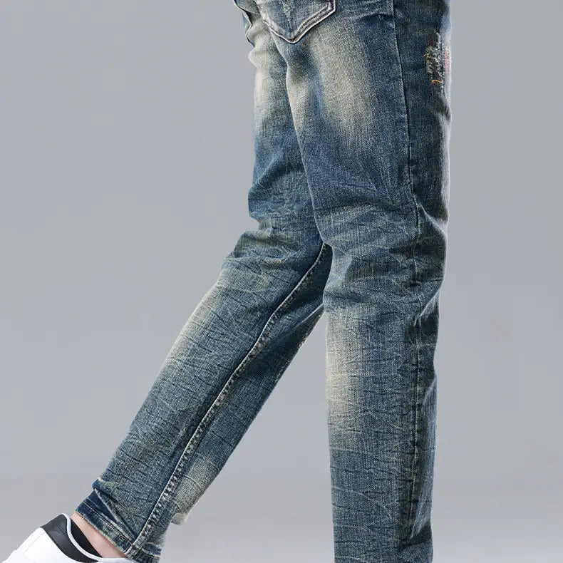 Men’s Straight Slim Cotton Vintage Jeans