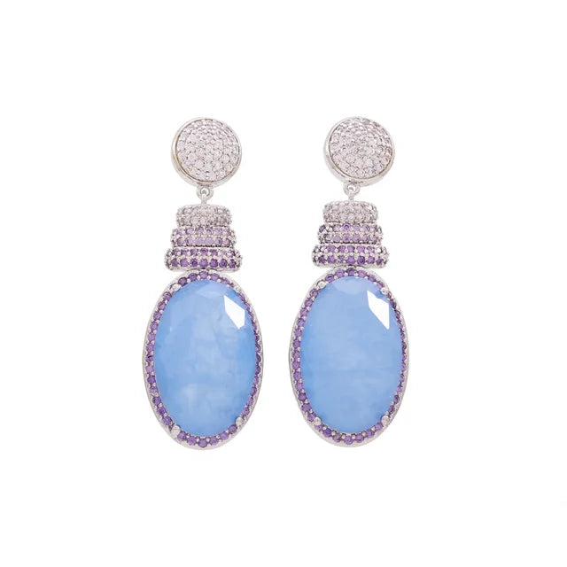 Sapphire Oval Earrings