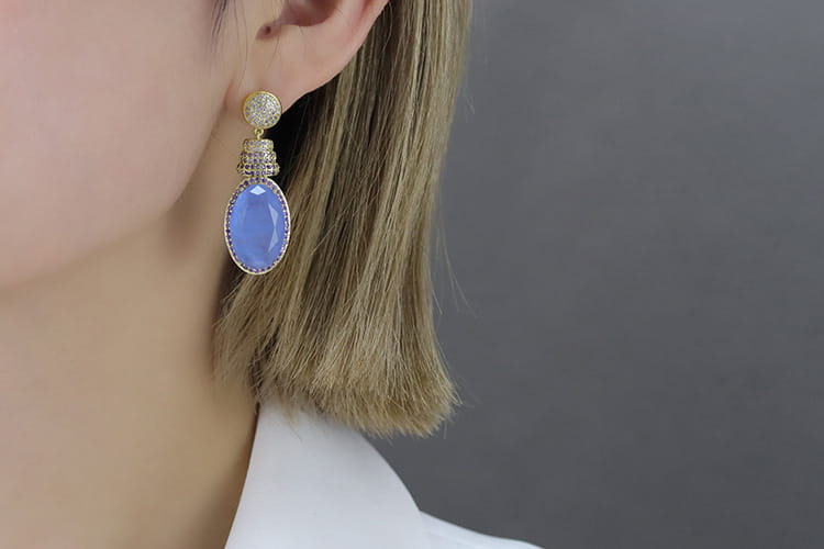 Sapphire Oval Earrings