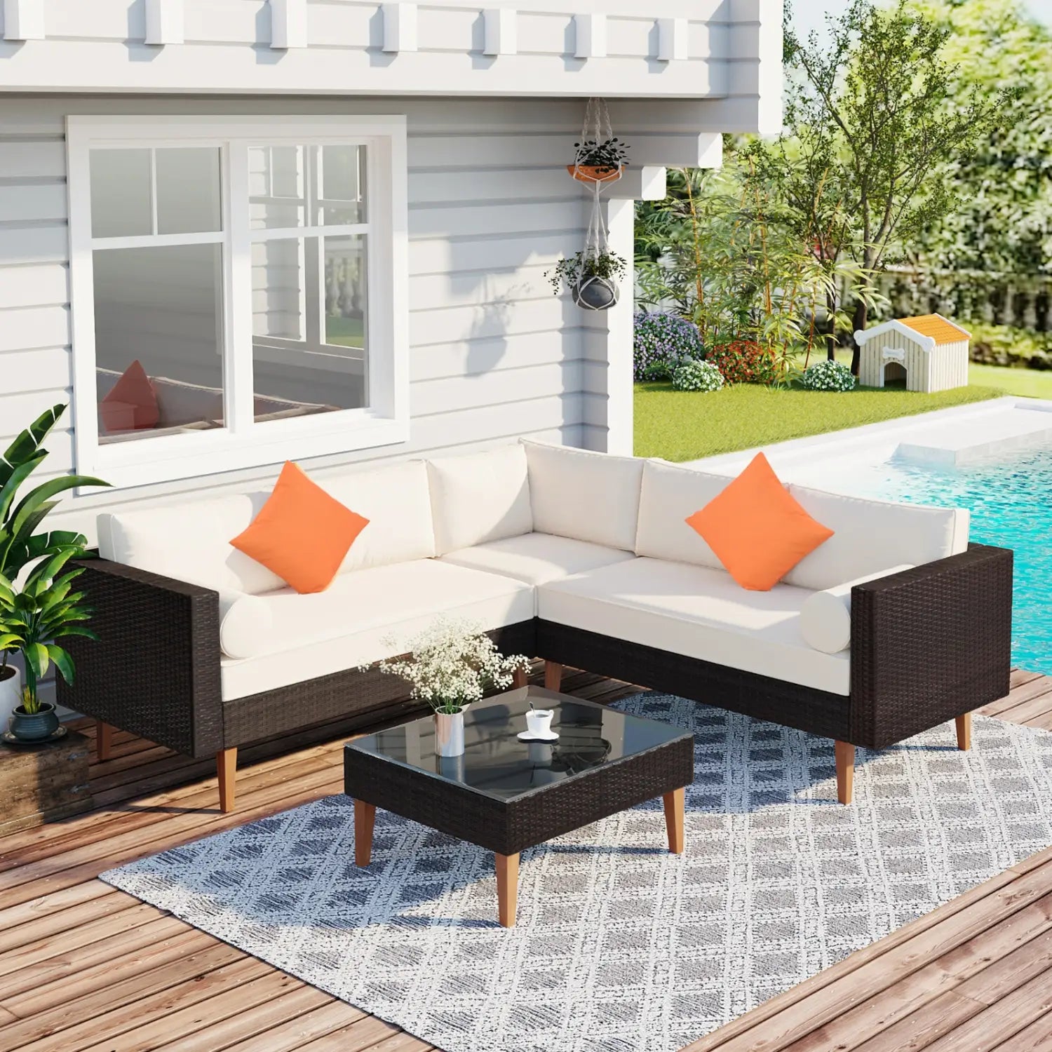 4-Piece Outdoor Wicker Sofa Set