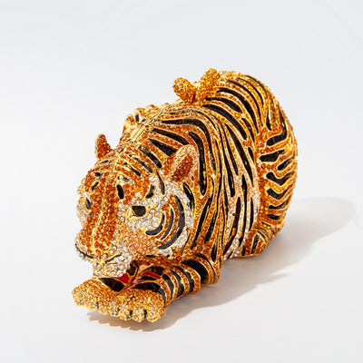 Tiger Crystal Evening Clutch Bag