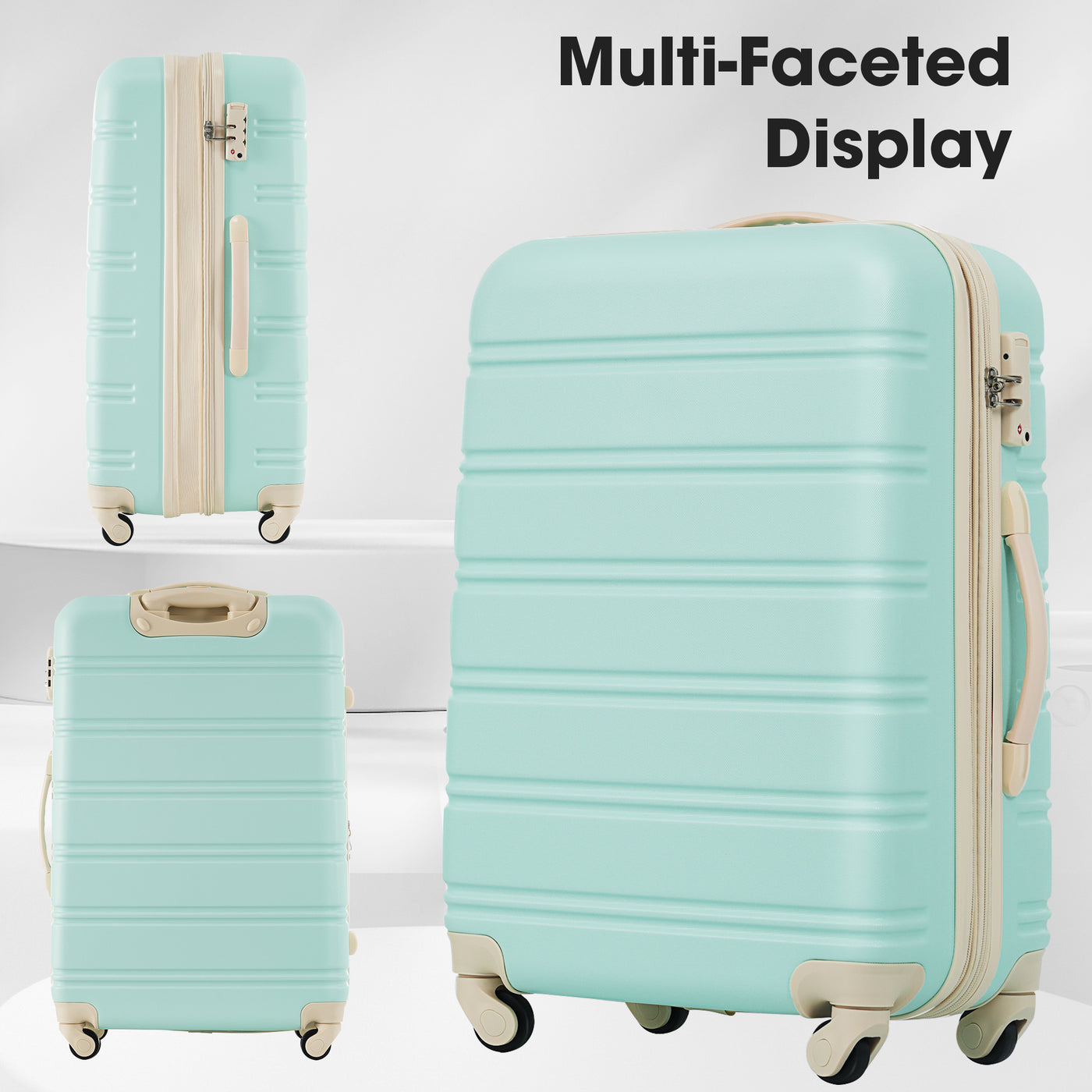 Light Green 3 Piece Luggage Set with TSA Lock