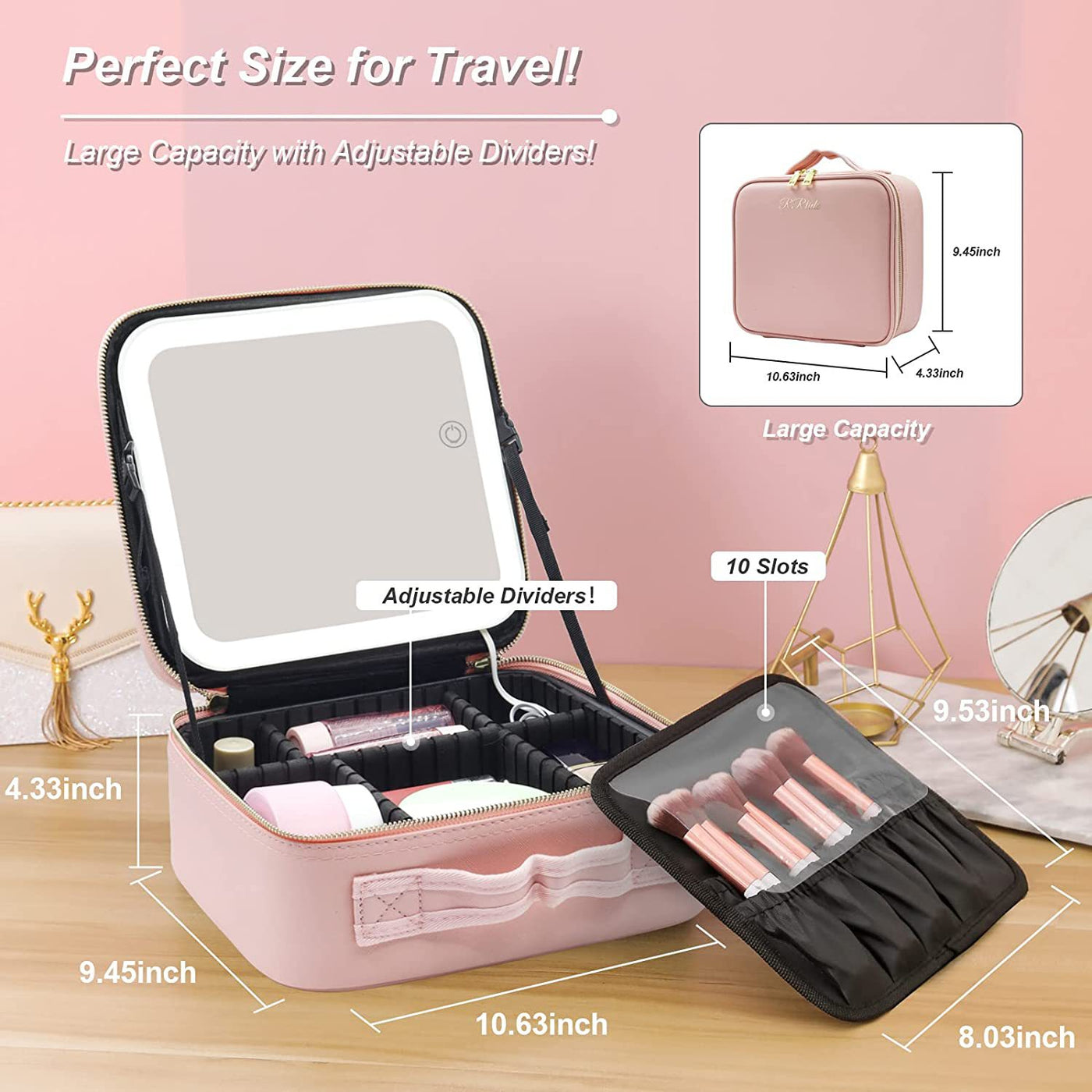 LED Mirror Water-proof Makeup Case