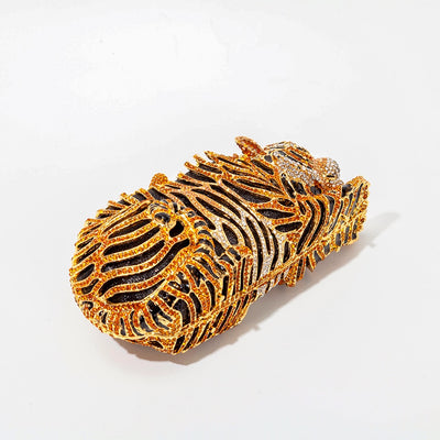 Tiger Crystal Evening Clutch Bag