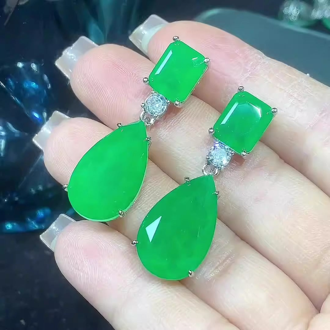 Pear-shaped Emerald Tear Dop Earrings