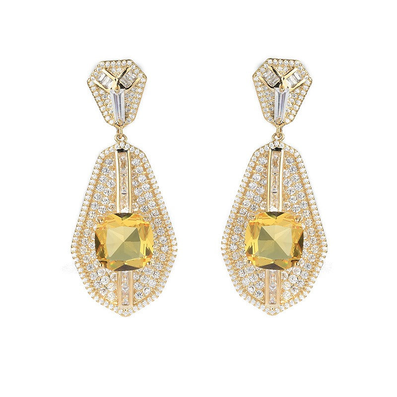Palace Style Zircon Earrings