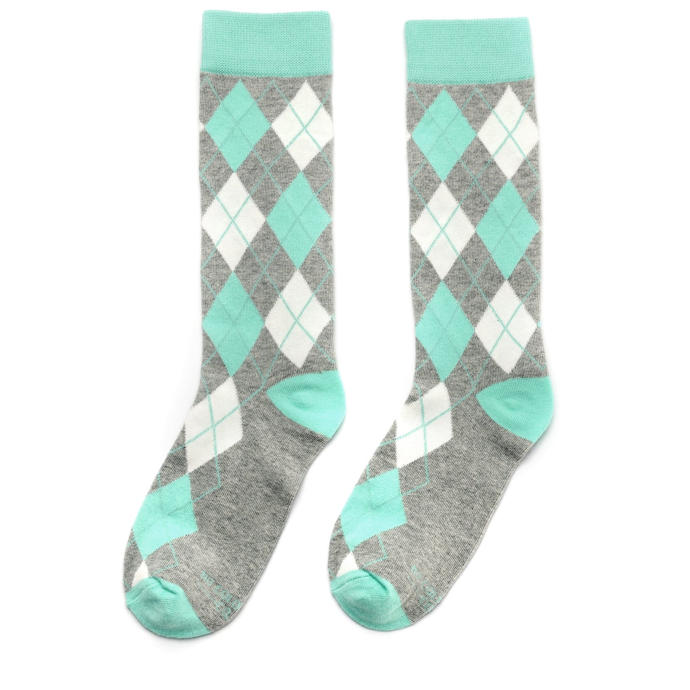 Mint and Grey Argyle Socks
