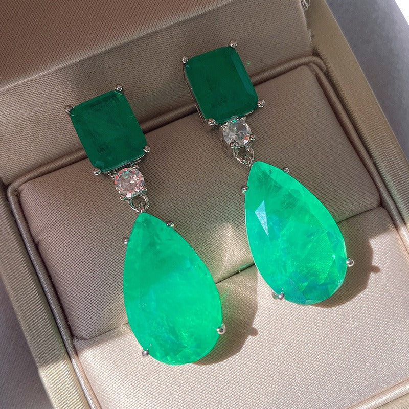 Pear-shaped Emerald Tear Dop Earrings