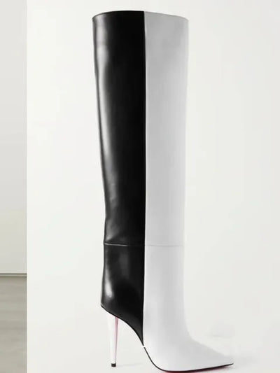 Black & White Oversized Mid Boots