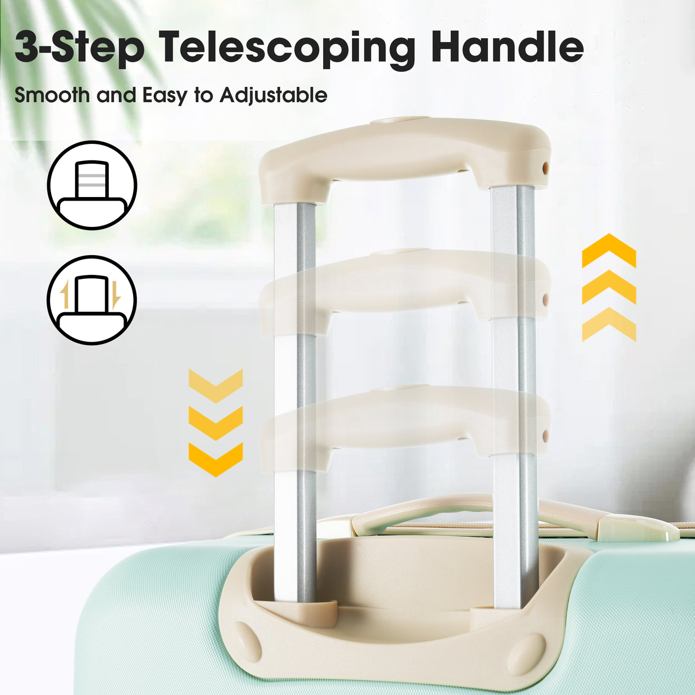 Light Green 3 Piece Luggage Set with TSA Lock