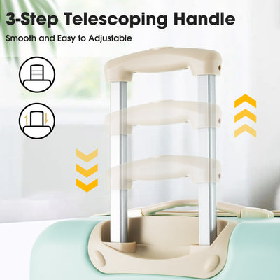 Light Green 3 Piece Luggage Set with TSA Lock