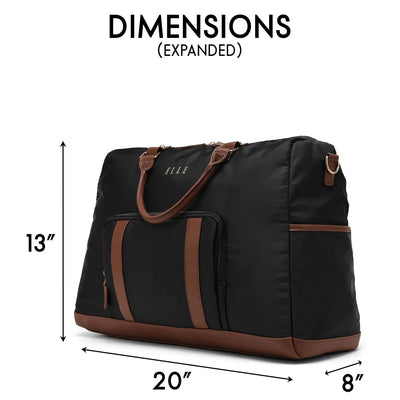 Luxe Journey 30L Twill and Vegan Leather Weekender Duffel Bag