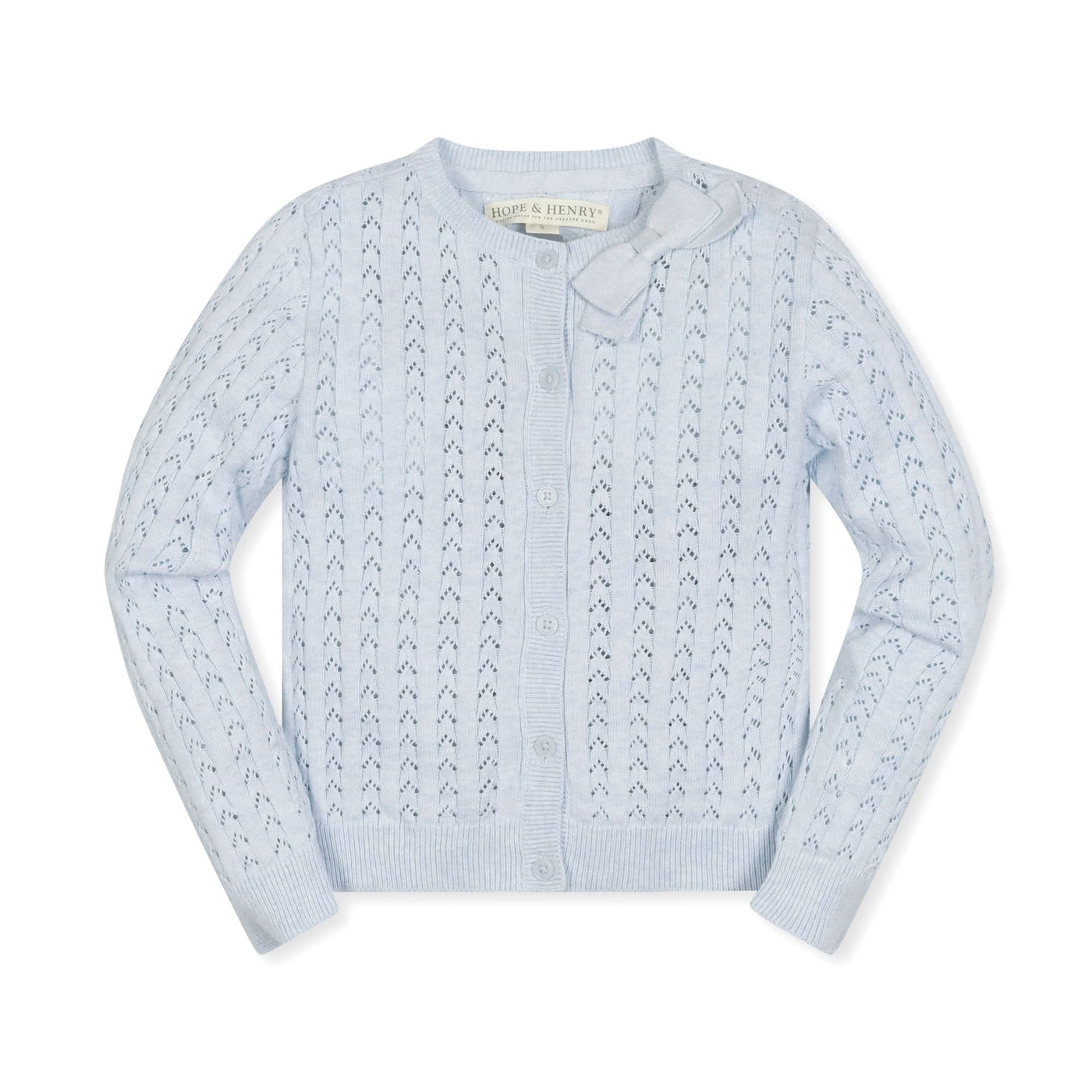 Organic Pointelle Bow Cardigan - Baby