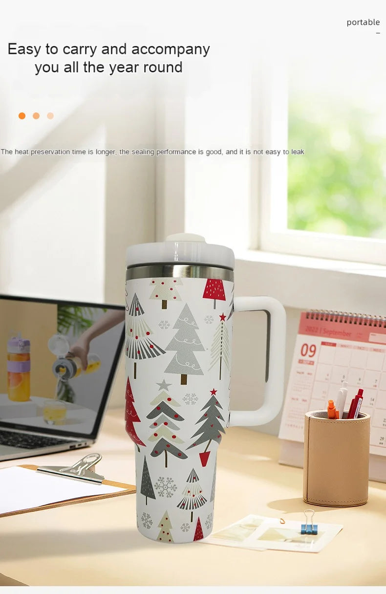 Large Capacity 40oz Holiday Thermos Cup