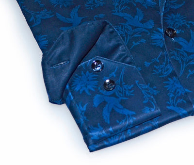 James  Button-Up Shirt With Contrast Details // Navy // Contemporary Fit (Regular)- final sale