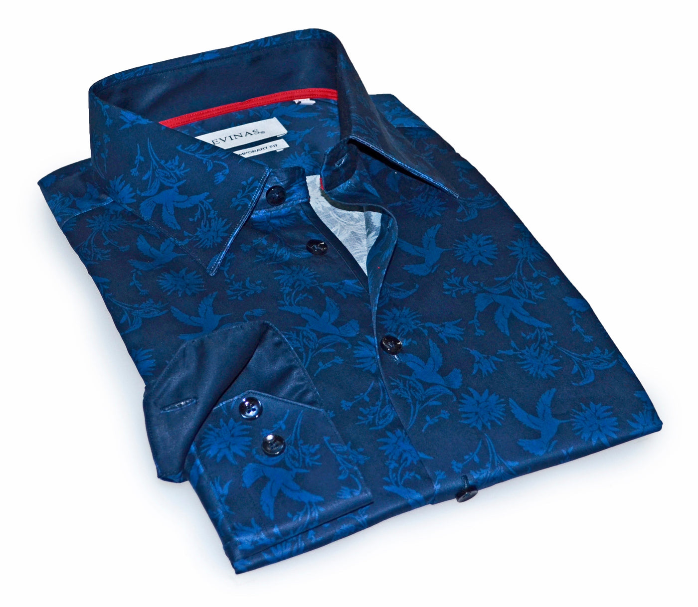 James  Button-Up Shirt With Contrast Details // Navy // Contemporary Fit (Regular)- final sale