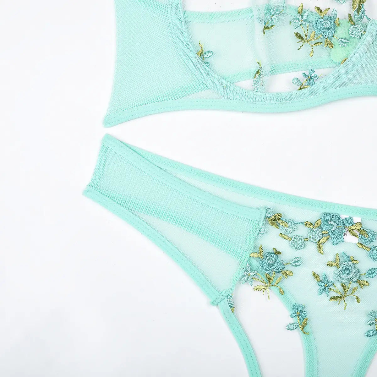 Two Piece Floral Embroidery Set