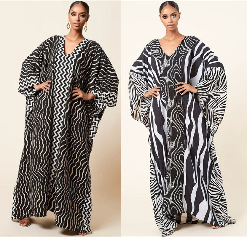 Oversized Zebra Print Beach Cover-up