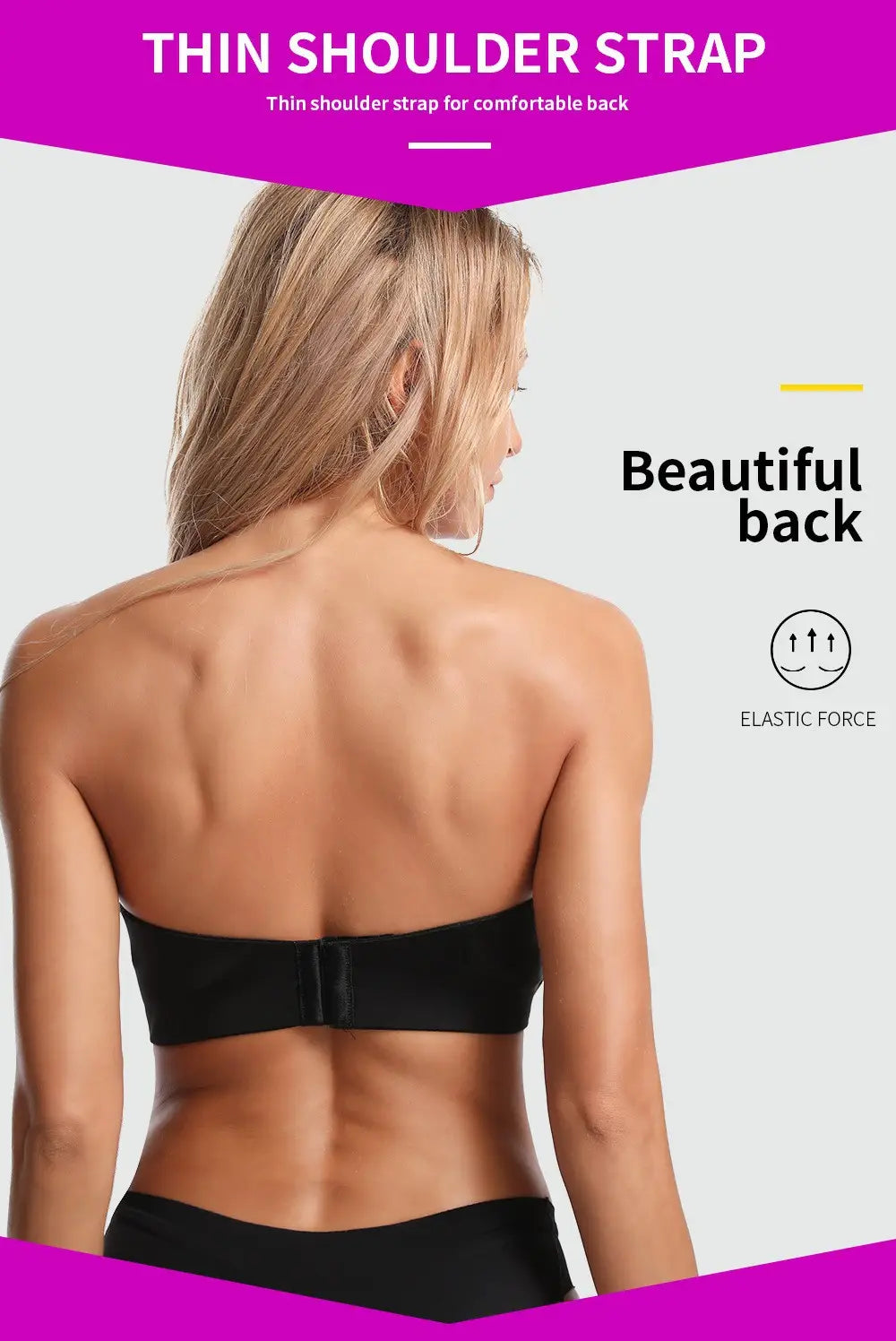 Strapless Non-slip Front Buckle Pushup Bra