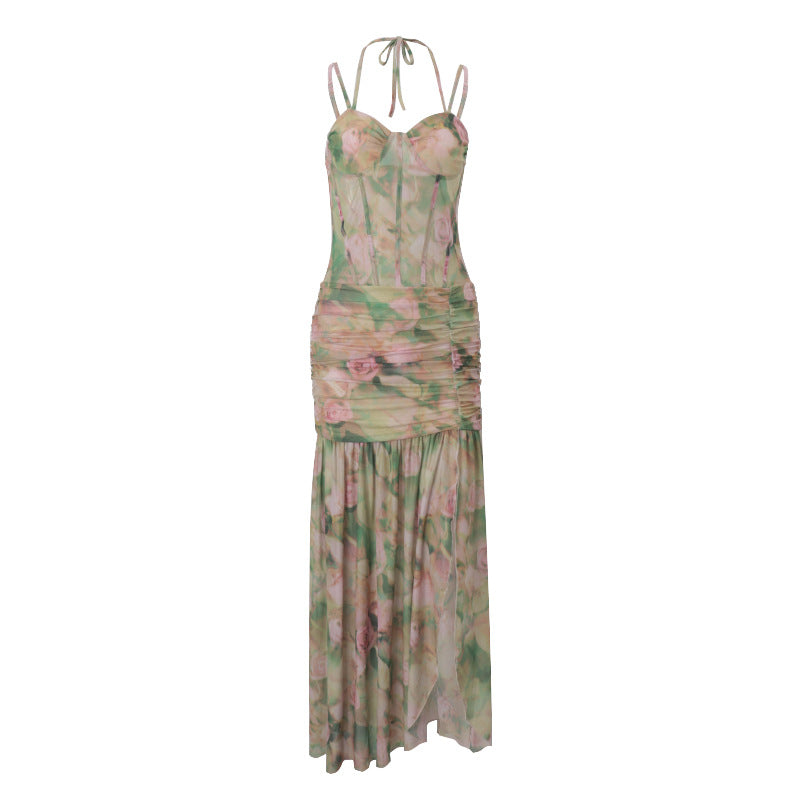 Spaghetti Strap Floral Print Dress