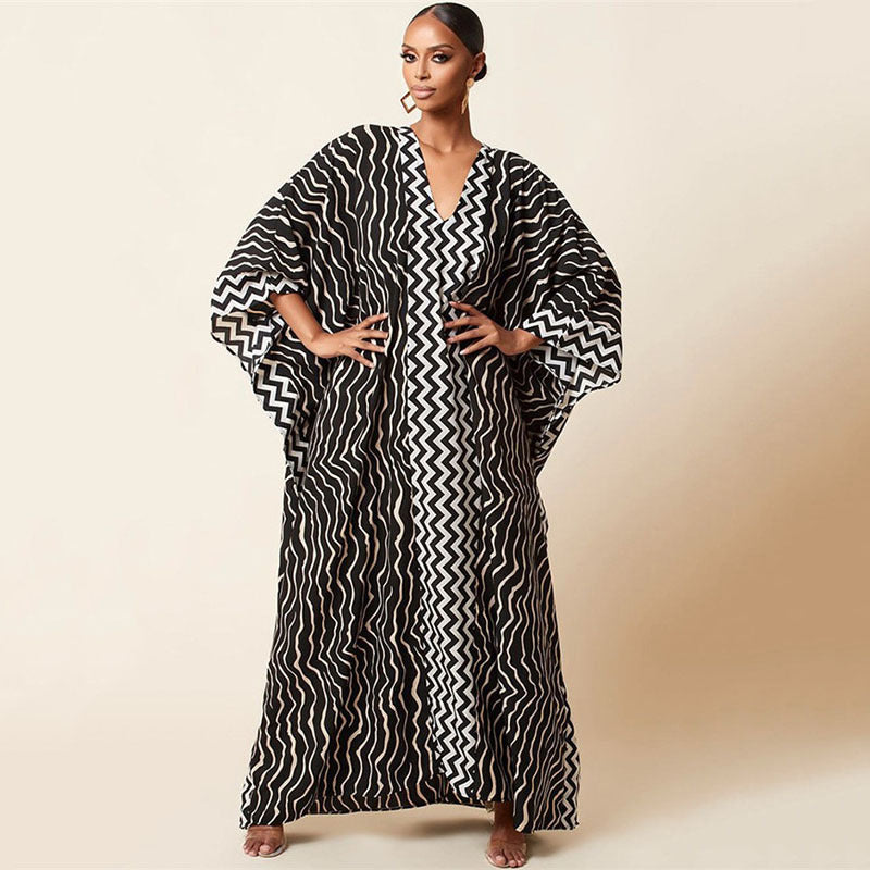 Oversized Zebra Print Beach Cover-up