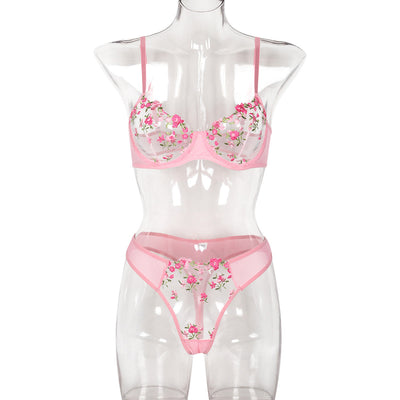 Two Piece Floral Embroidery Set