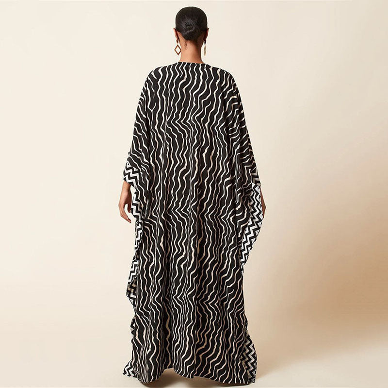 Oversized Zebra Print Beach Cover-up