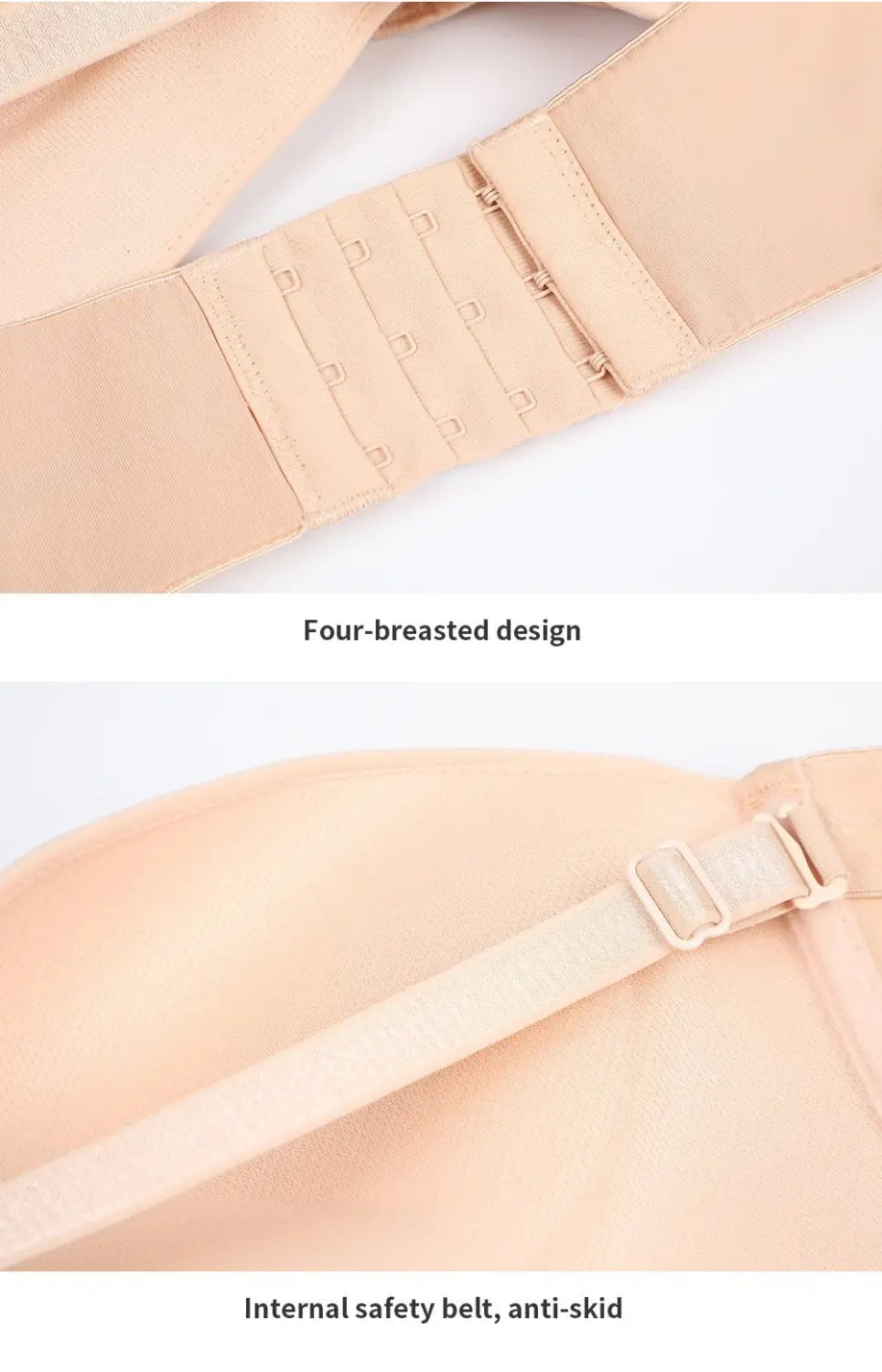 Strapless Non-slip Front Buckle Pushup Bra