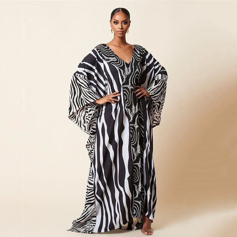 Oversized Zebra Print Beach Cover-up