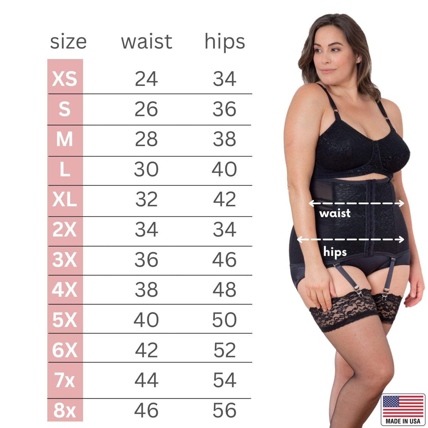 Style 21 | Waist Trainer / Girdle with Garters Firm Shaping