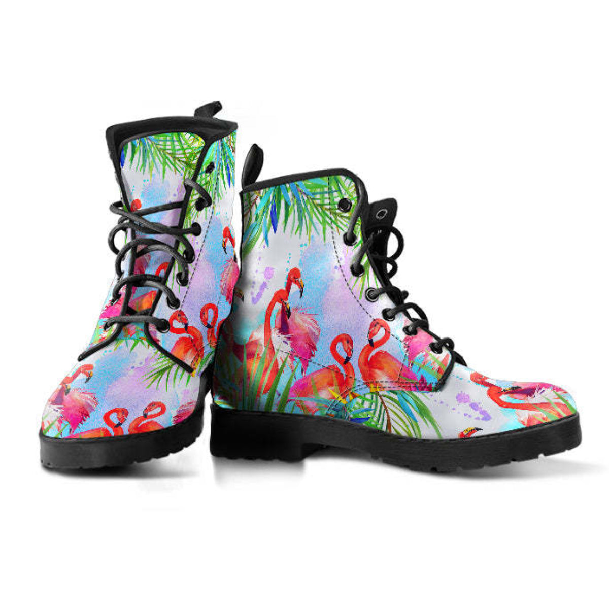 Tropical Flamingo Leather Boots
