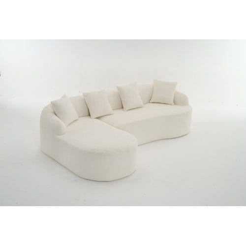 Chenille Full Compression Sofa w/ 4 Pillows
